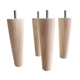 4 szt. Noga meblowa drewno JESIONOWA 15 cm, stożkowa zestaw ze śrubami