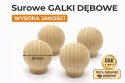 Gałki, uchwyty dębowe 35 mm – zestaw 4 sztuki + śruby