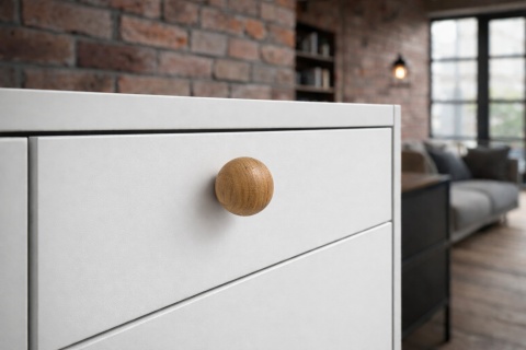 Gałki drewniane do mebli 4 szt | uchwyty meblowe kuliste | gałki do szafek komody szuflad