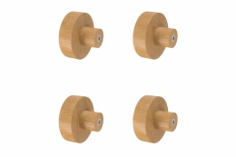 Gałki, uchwyty meblowe dąb lity fi 48 mm, zestaw 4 sztuk