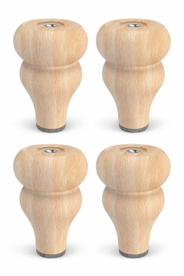 NOGA MEBLOWA DREWNIANA BUKOWA 10 cm – KLASYCZNA – SUROWA – 1 SZTUKA