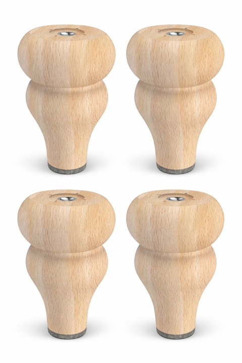 NOGA MEBLOWA DREWNIANA BUKOWA 10 cm – KLASYCZNA – SUROWA – 1 SZTUKA