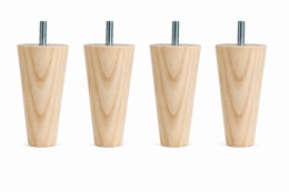 Nogi meblowe drewniane jesionowe 10 cm – nóżki do mebli 4 szt.