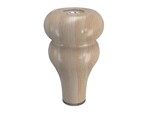 Noga toczona bukowa 10 cm - lakier bezbarwny