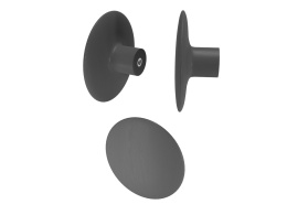 Uchwyt buk okrągły, średnica 9 cm - szary