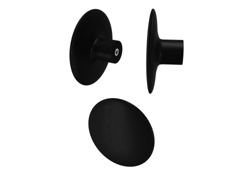 Uchwyt okrągły buk 9 cm - czarny