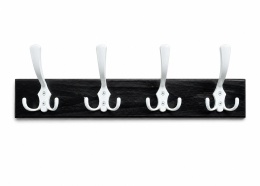 Stylowa, czarna listwa wieszakowa drewno + metal , 50 cm, przedpokój, łazienka