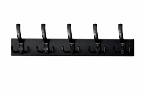 Wieszak ścienny drewniany 5 haków LOFT industrial do przedpokoju łazienki 62,5 cm