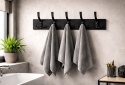 Wieszak ścienny drewniany 5 haków LOFT industrial do przedpokoju łazienki 62,5 cm