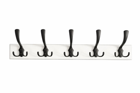 Wieszak ścienny drewniany 5 haków do przedpokoju, łazienki 62,5 cm